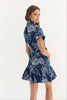 Birgin Dress-Navy/White Dramatic Vining Iris