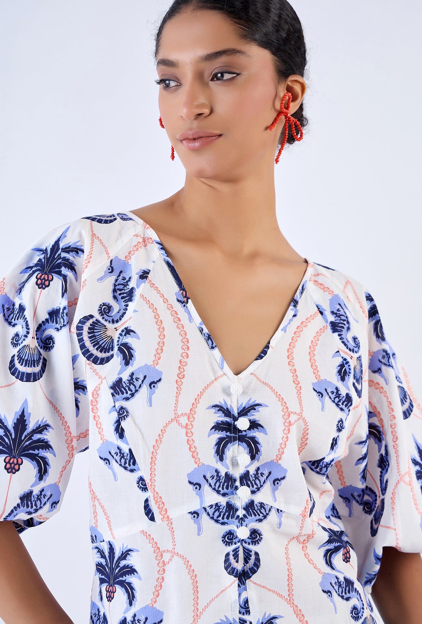 Vivi Top-Paradise Island Navy