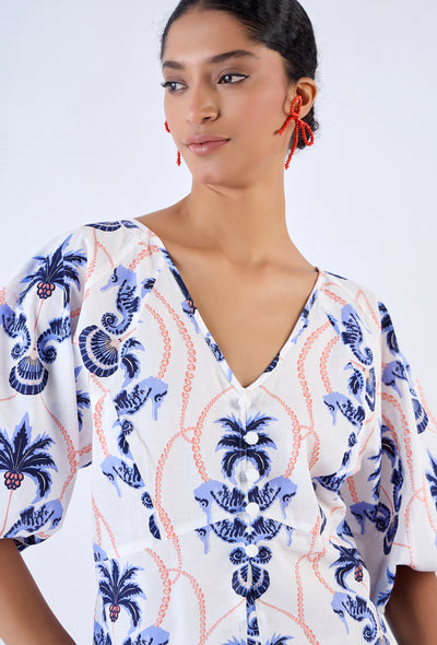 Vivi Top-Paradise Island Navy
