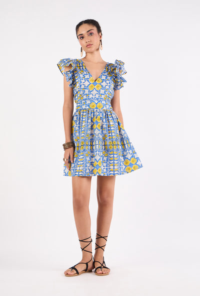 Chloe Dress-Heritage Iris