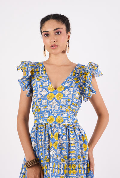 Chloe Dress-Heritage Iris