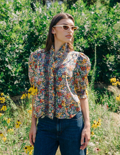 Zuri Top-Cottage Garden Liberty Print