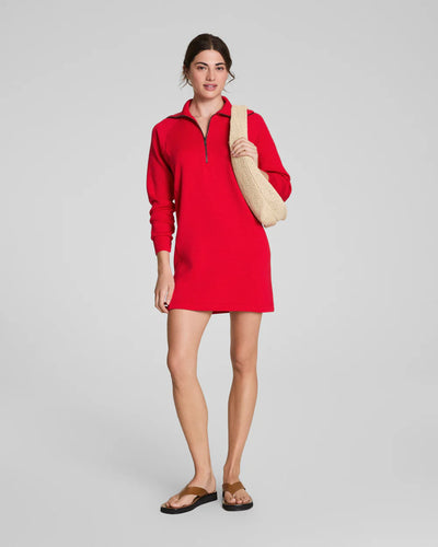 Air Essentials Half Zip Dress-Spanx Red