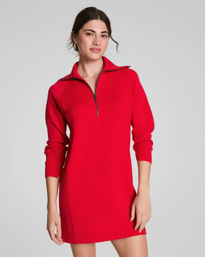 Air Essentials Half Zip Dress-Spanx Red