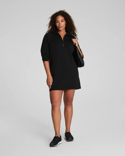 Air Essentials Half Zip Dress-Black