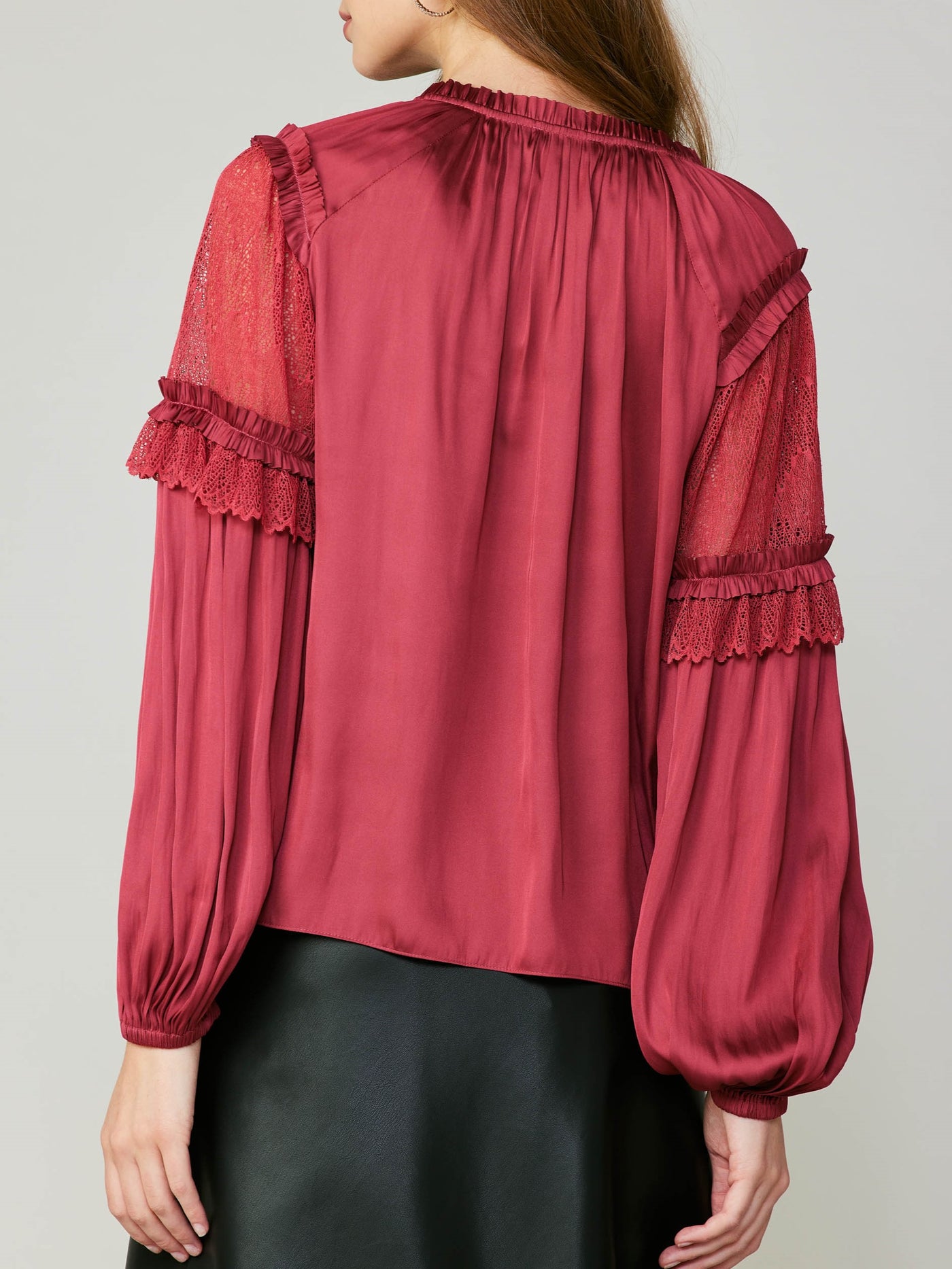 Scarlet Top With Lace Detail