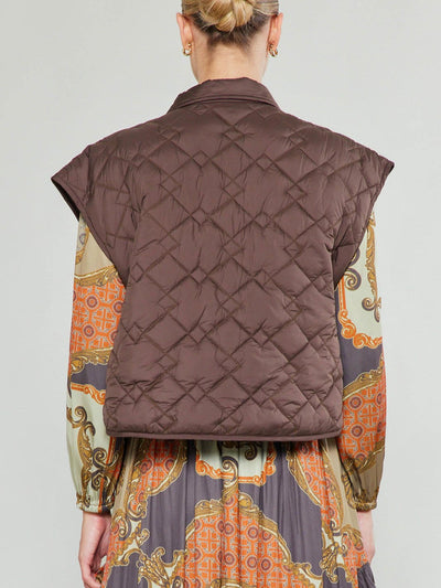 Chocolate Quilted Puffer Vest