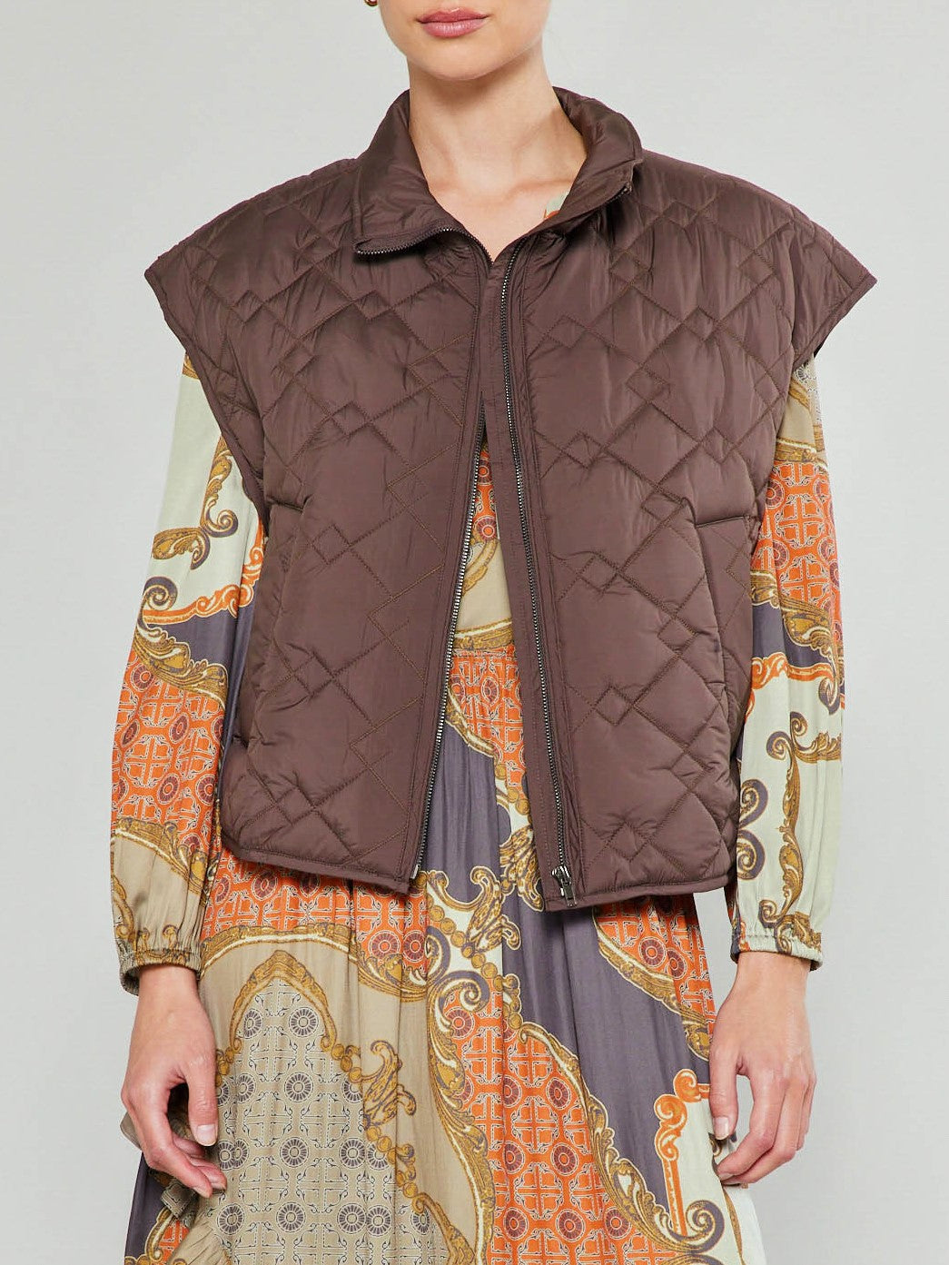 Chocolate Quilted Puffer Vest