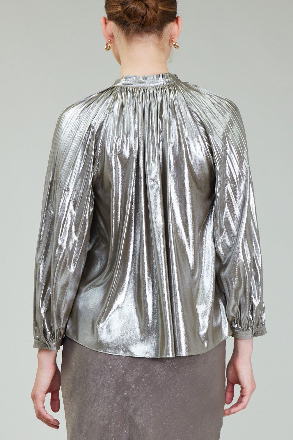 Olive Silver Holiday Top