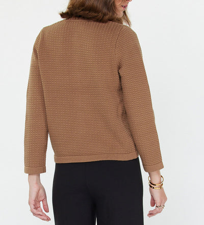 Cocoa Cardigan With Gold Button Detail
