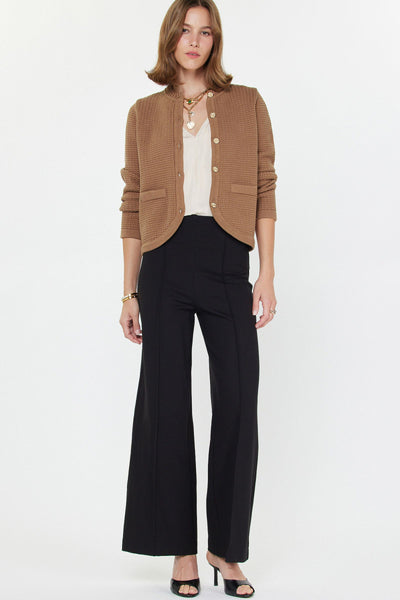 Cocoa Cardigan With Gold Button Detail