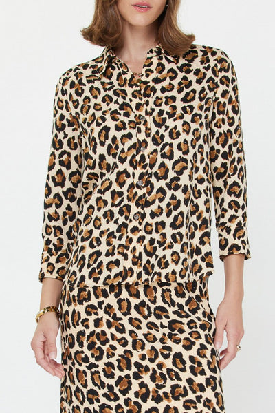 Leopard Print Button Up Top