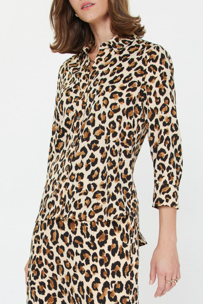 Leopard Print Button Up Top