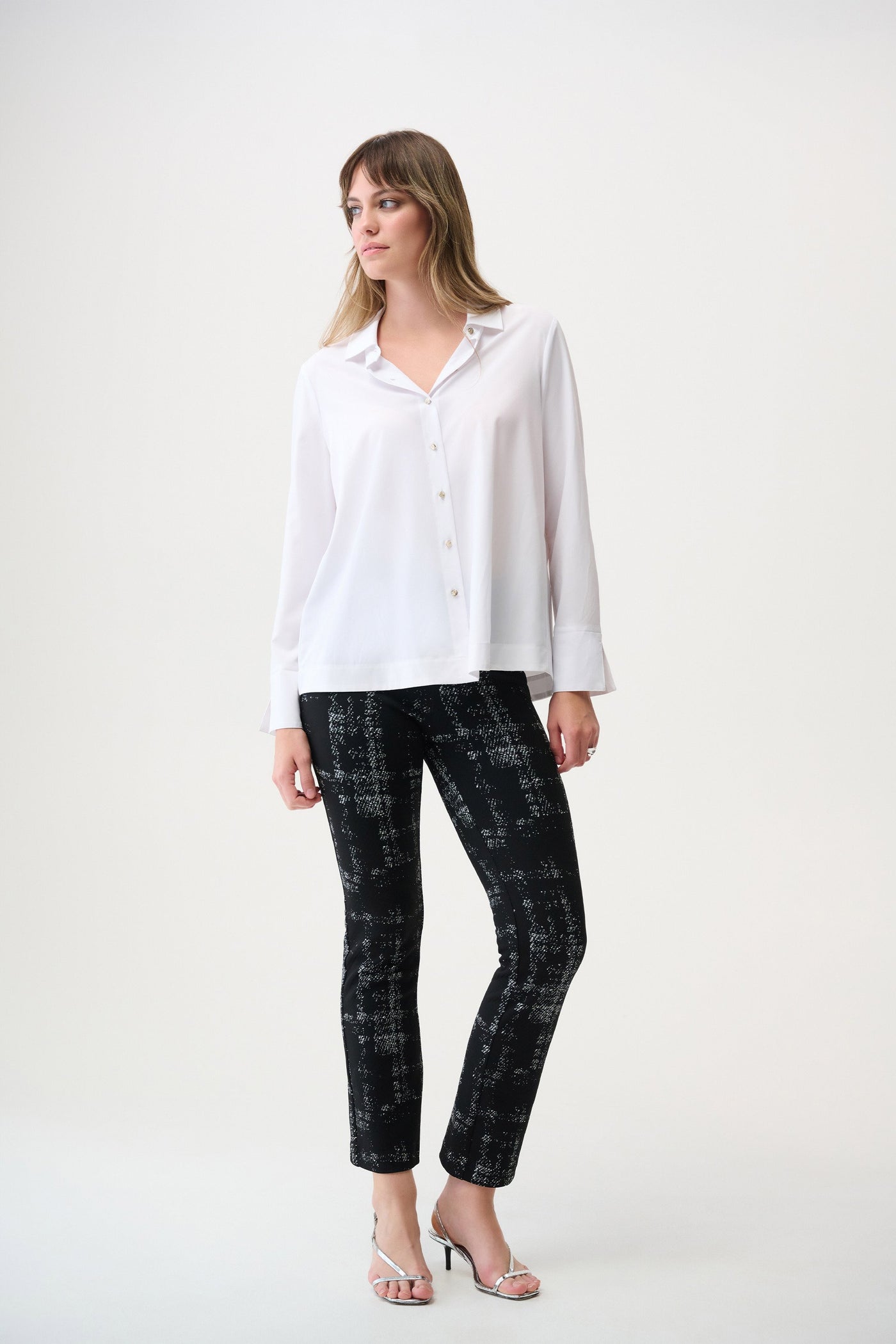 Poplin Zipper Accent Blouse