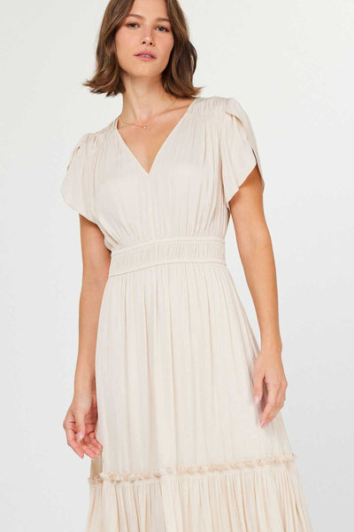 Light Beige Midi Dress