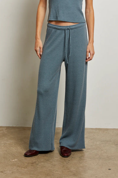 Maddie: Brushed Waffle Drawstring Pant-Slate