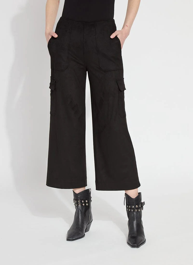 Anita Cropped Cargo Pant-Black