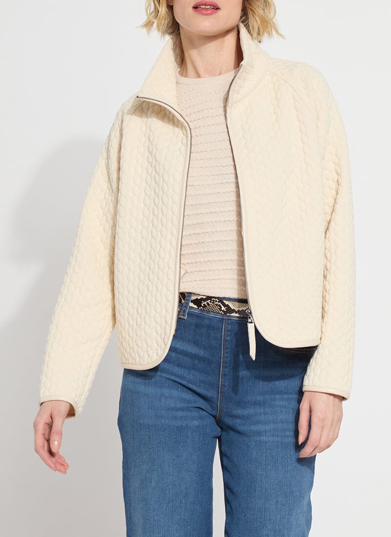 Sol Quilted Cable Jacket-Panna Cotta