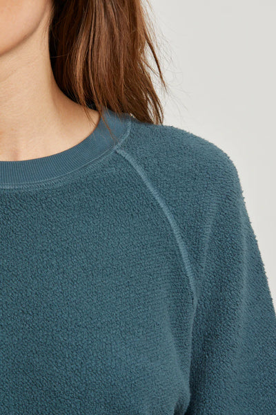 Ziggy Reverse Fleece Shrunken Crew: Slate