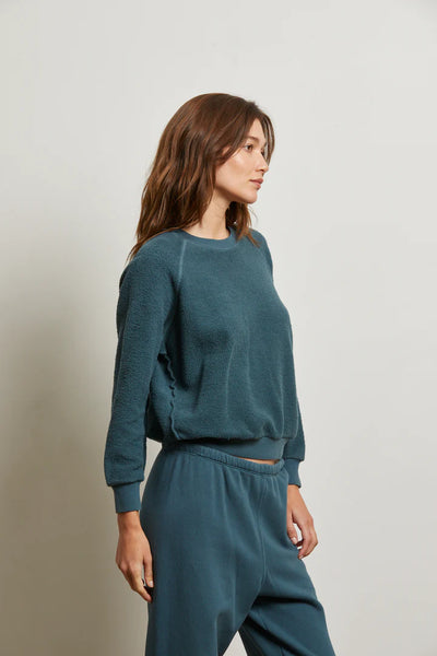 Ziggy Reverse Fleece Shrunken Crew: Slate