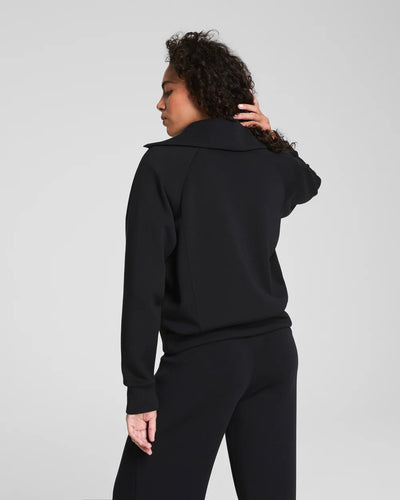 Spanx AirEssentials Half Zip-Very Black