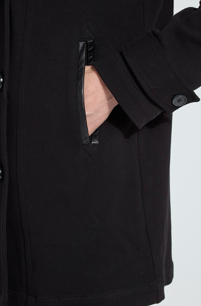 Alma Cavalry Stretch Cotton Twill Peacoat-Black