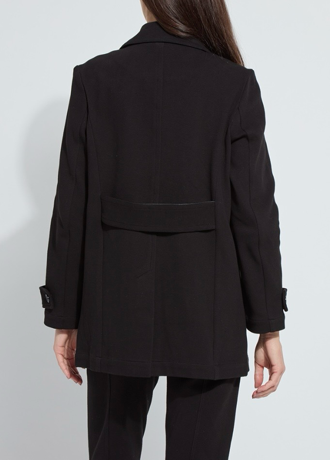 Alma Cavalry Stretch Cotton Twill Peacoat-Black