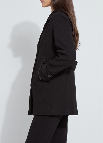Alma Cavalry Stretch Cotton Twill Peacoat-Black
