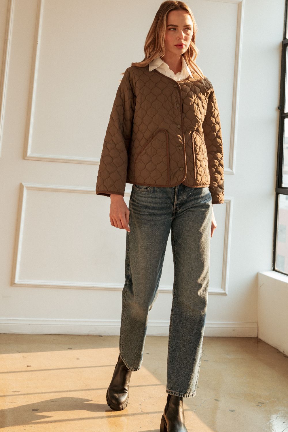 Quilted Jacket-Umber