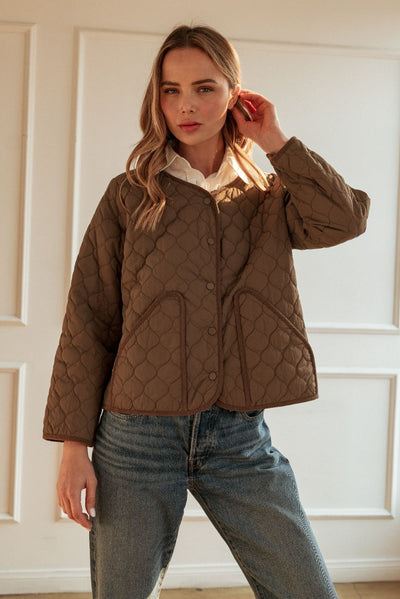 Quilted Jacket-Umber