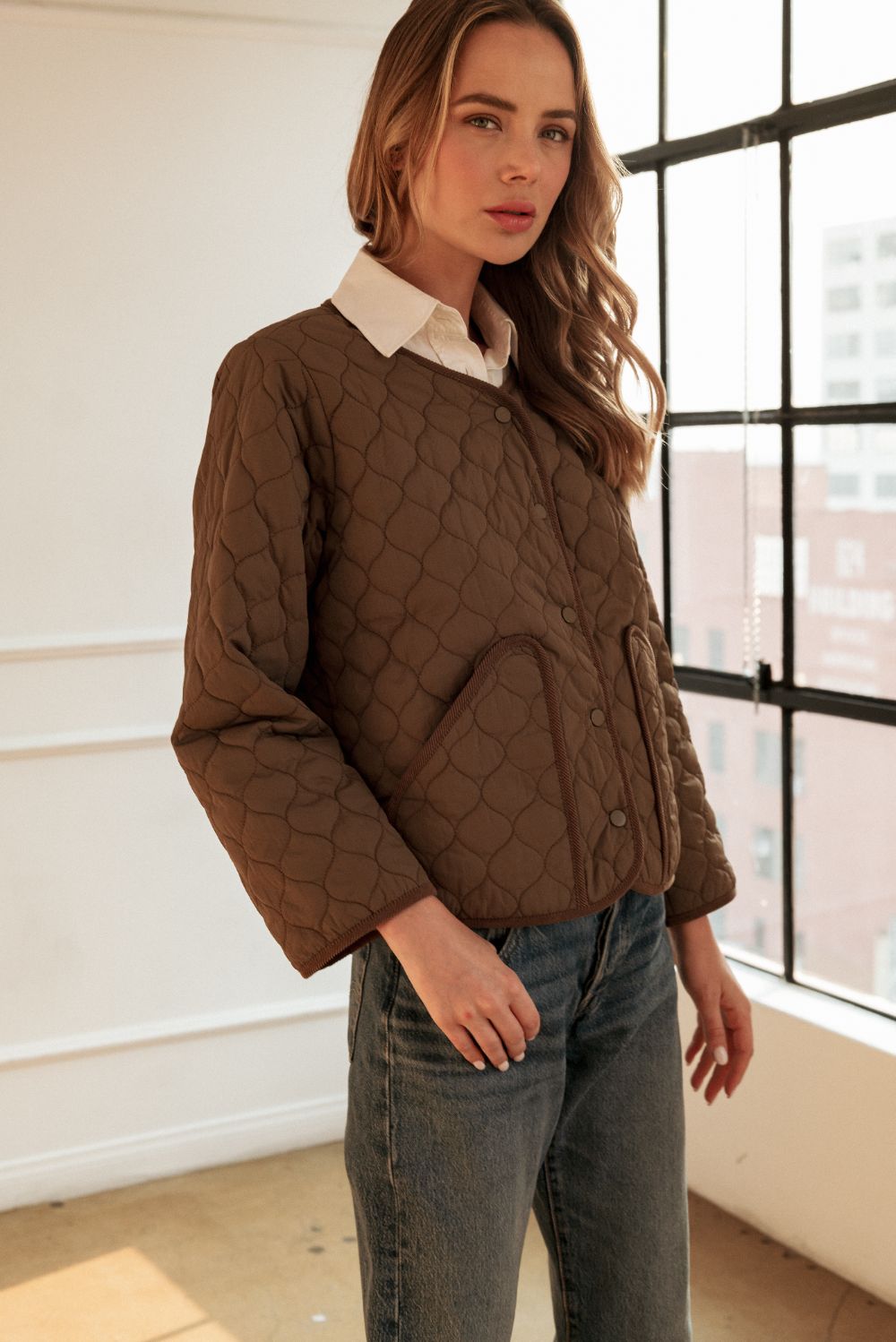 Quilted Jacket-Umber