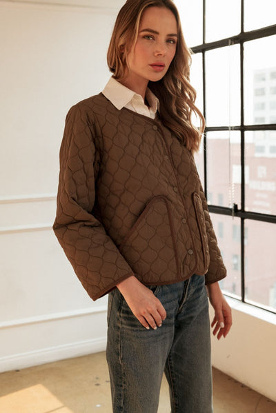 Quilted Jacket-Umber