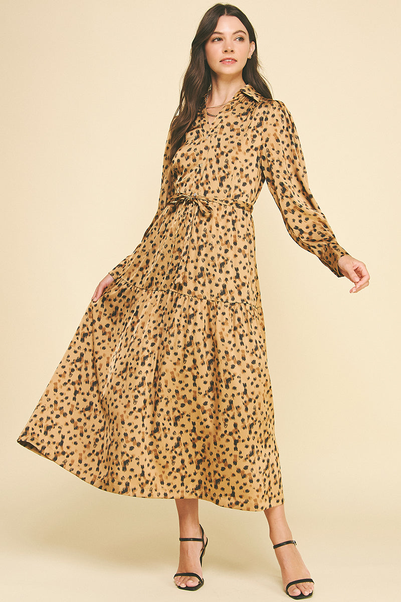 Leopard Print Button Down Dress