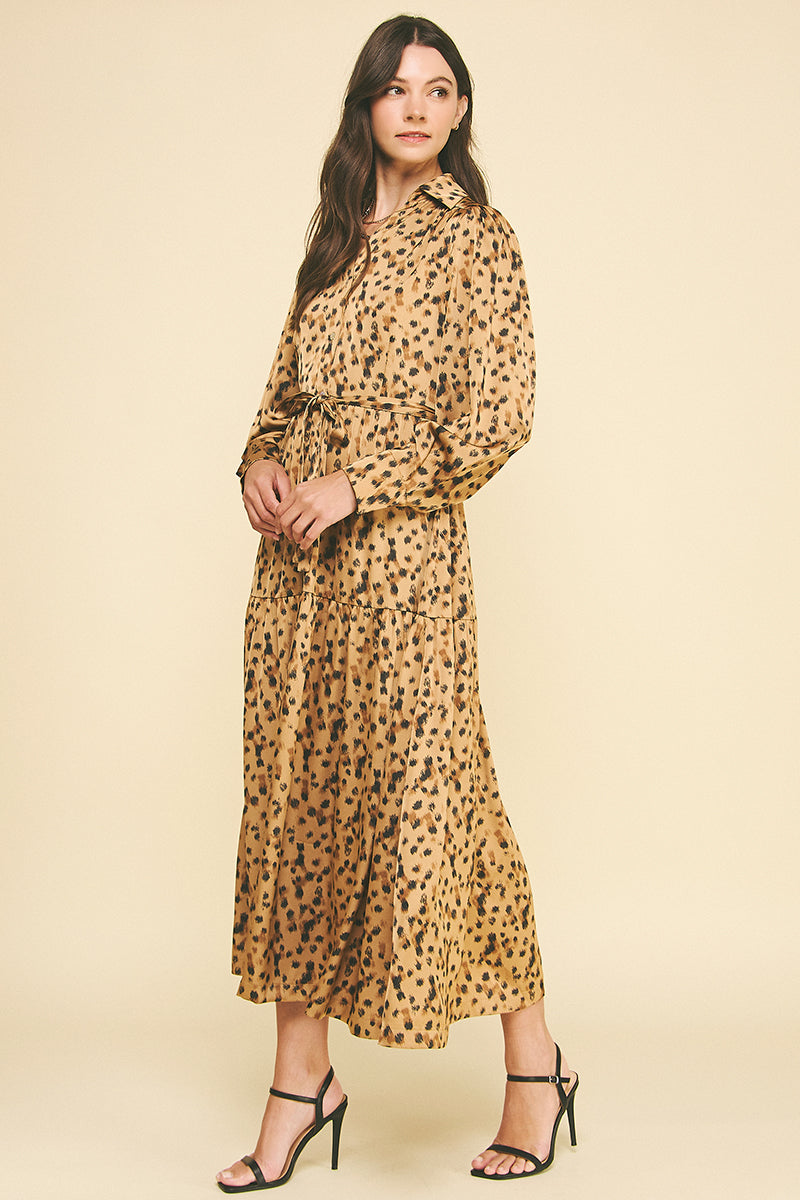 Leopard Print Button Down Dress