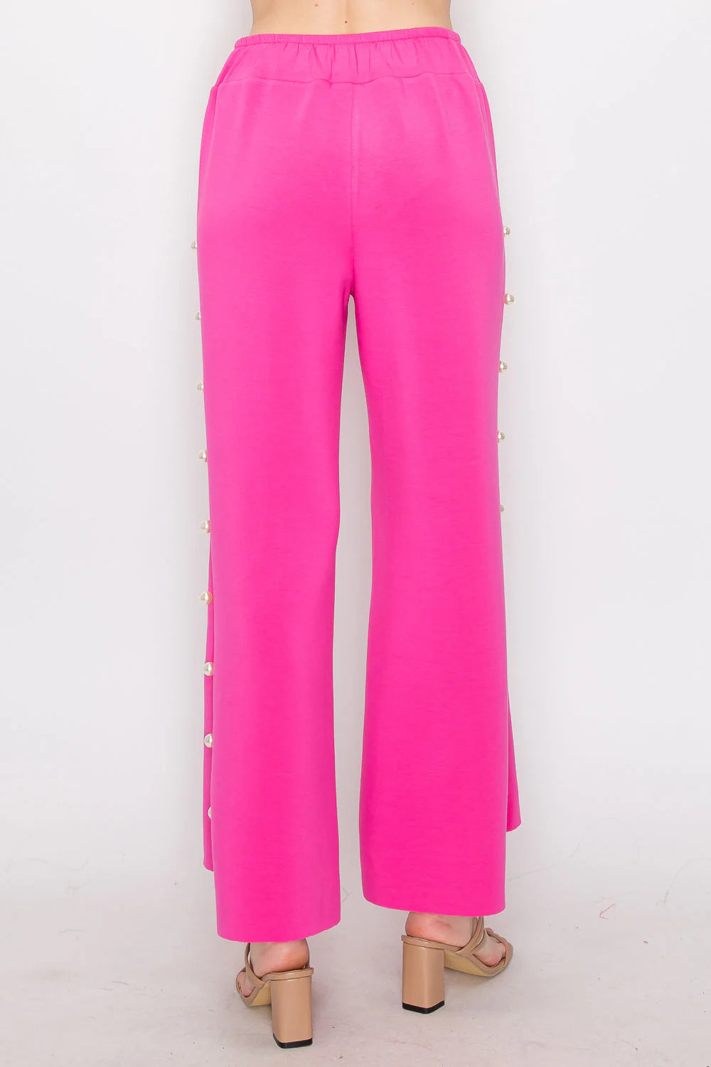 Farrah Scuba Pearl Pant-Fuchsia