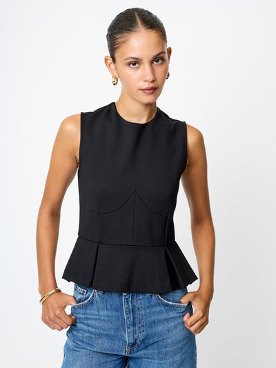 Cleo Ponte Sleeveless Peplum Top