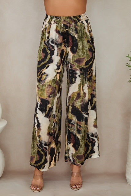 Watercolor Wide Leg Pants