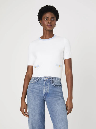 White/Baby Blue Novelty Sweater