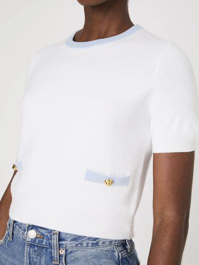 White/Baby Blue Novelty Sweater