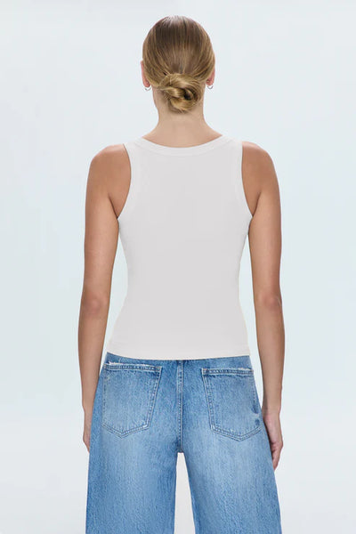 Christy Curved Hem Tank Top-Le Blanc