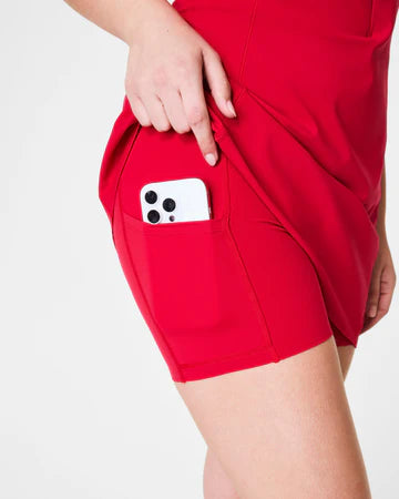 The Get Moving Zip Front Dress-Spanx Red
