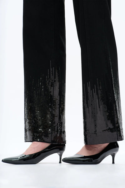 Mid Rise Sequin Black