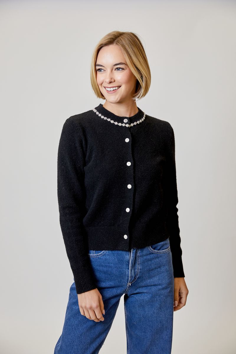 Jeweled Button Cardigan