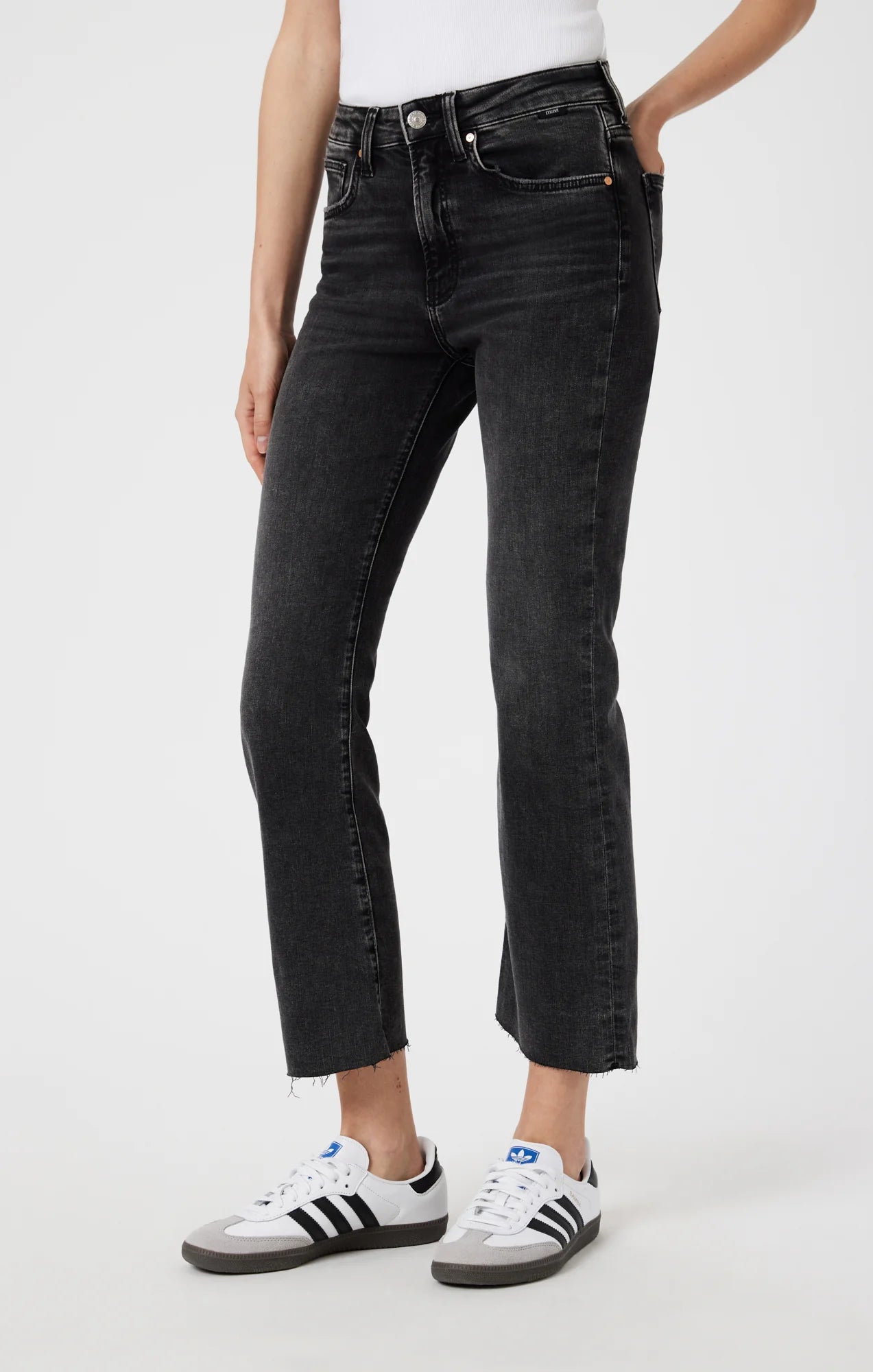 Anika Cropped Flare Jeans-Smoked Blue