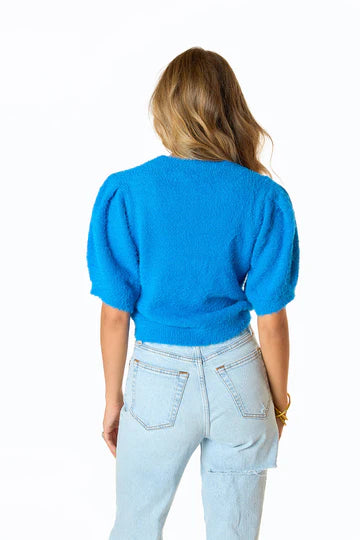 Macy Crop Sweater-Cobalt Blue