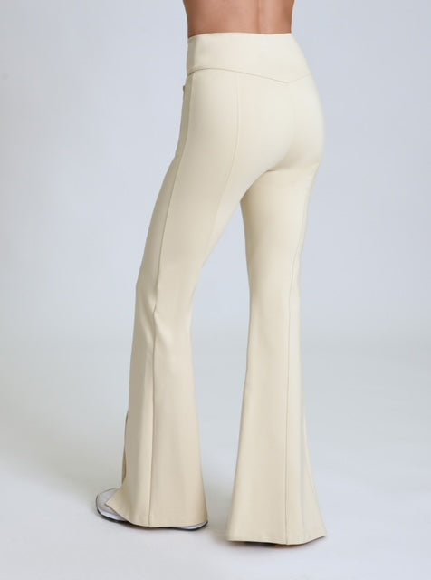 Cara Split Hem Pant-Chalk