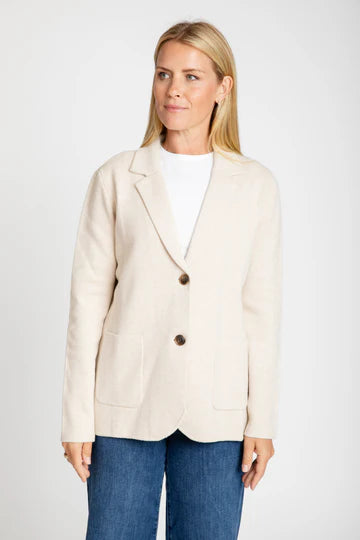 The Milly Knit Blazer-Latte