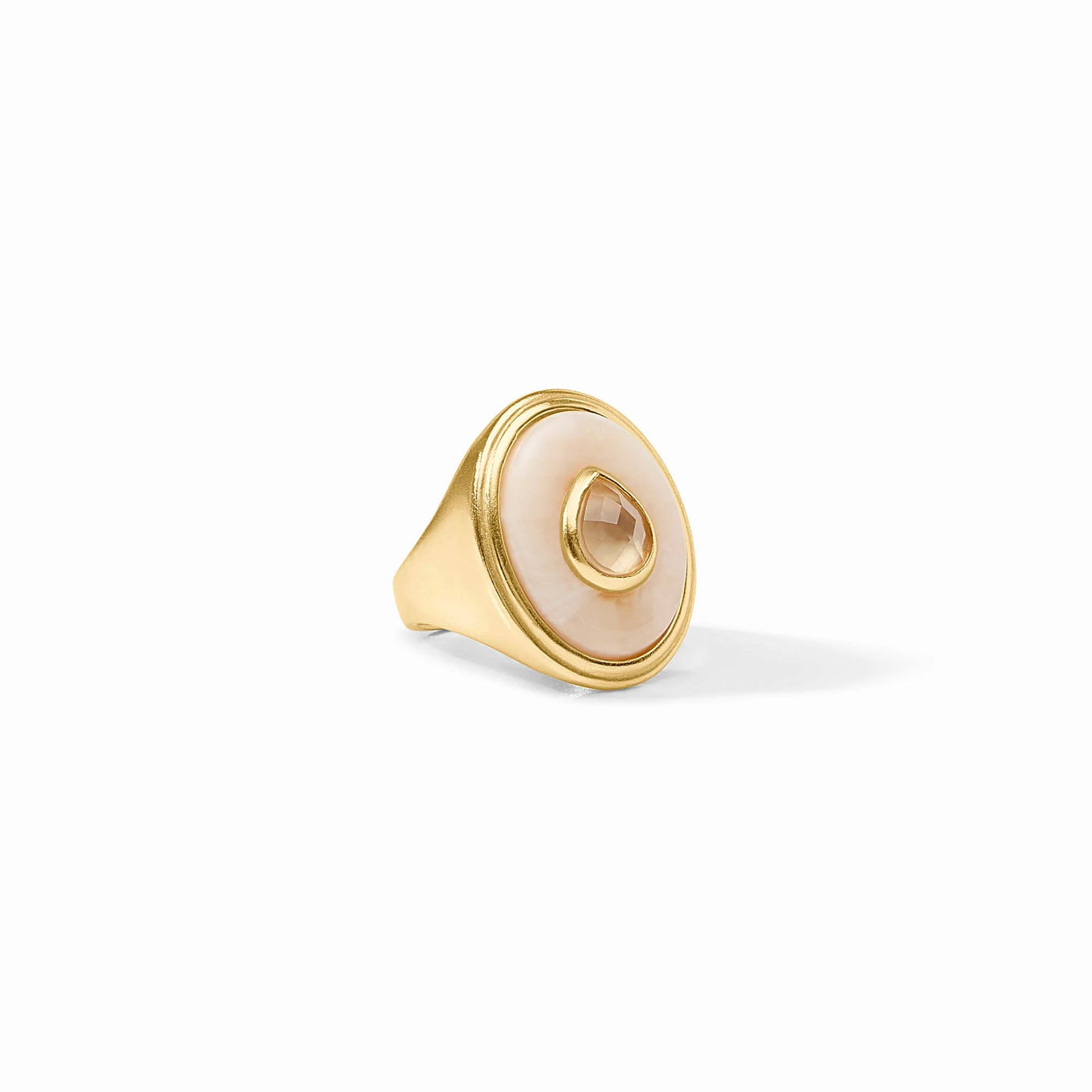 Carnaby Statement Ring-Gold and Acrylic-Ivory
