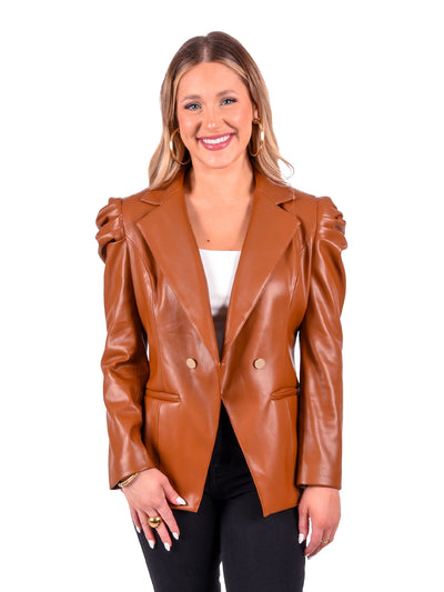 Bradshaw Blazer-Luggage Vegan Leather