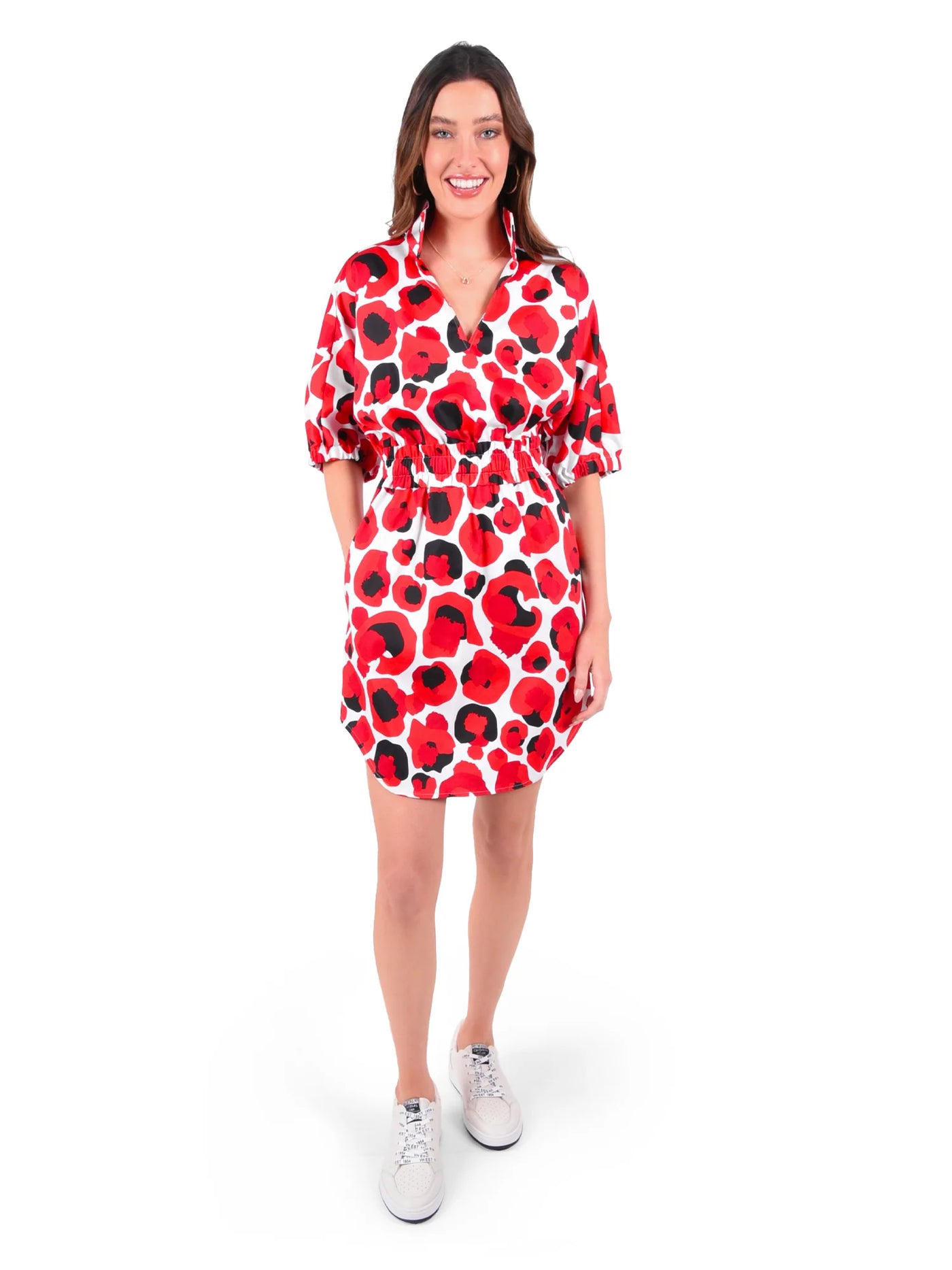 Palmer Dress-Red Collegiate Cheetah